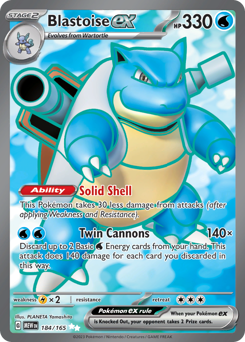 Blastoise ex #184 Blastoise ex - 151 - #184 - Pokemon TCG card