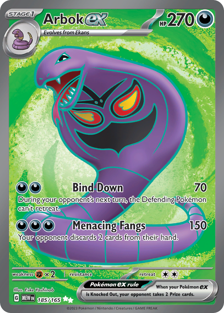 Arbok ex - 151 - #185 - Pokemon TCG card