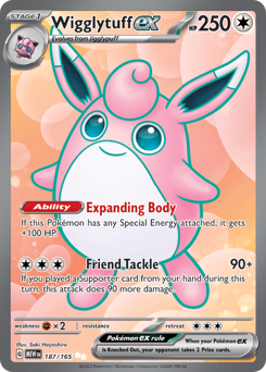 Wigglytuff ex - 151 - #187 - Pokemon TCG card