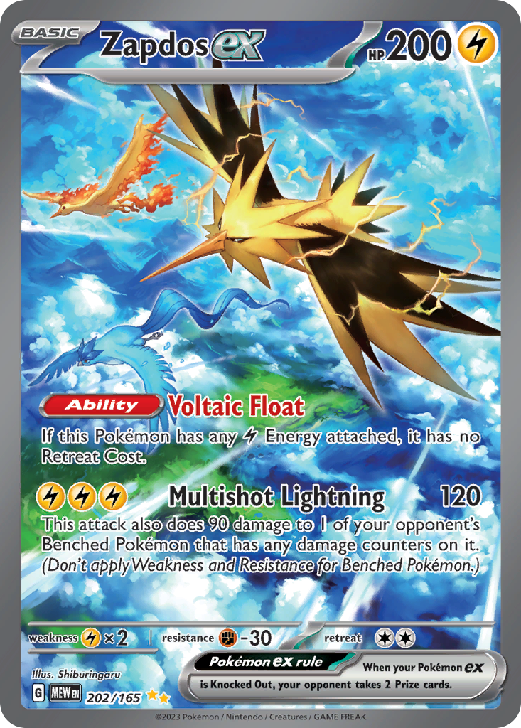 Zapdos ex - 151 - #202 - Pokemon TCG card