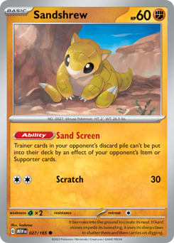 Sandshrew #27 Sandshrew - 151 - #27 - Pokemon TCG card