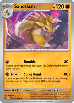Sandslash #28 Sandslash - 151 - #28 - Pokemon TCG card