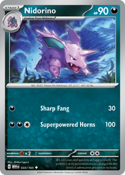 Nidorino - 151 - #33 - Pokemon TCG card