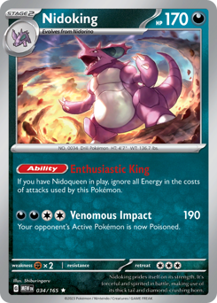 Nidoking - 151 - #34 - Pokemon TCG card