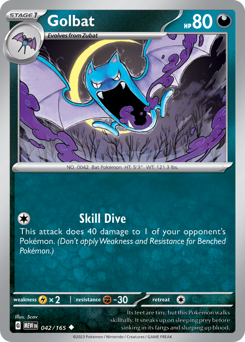 Golbat - 151 - #42 - Pokemon TCG card