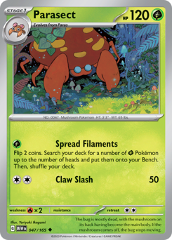 Parasect - 151 - #47 - Pokemon TCG card