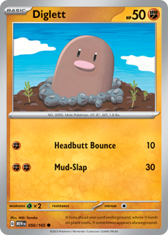 Diglett - 151 - #50 - Pokemon TCG card