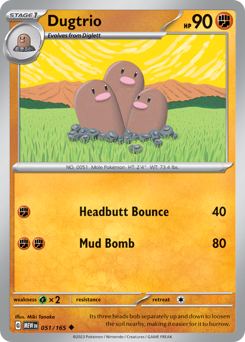 Dugtrio - 151 - #51 - Pokemon TCG card