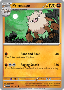 Primeape - 151 - #57 - Pokemon TCG card