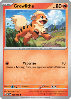 Growlithe - 151 - #58 - Pokemon TCG card