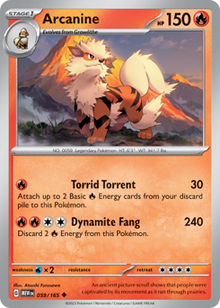 Arcanine #59 Arcanine - 151 - #59 - Pokemon TCG card