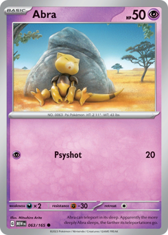 Abra - 151 - #63 - Pokemon TCG card