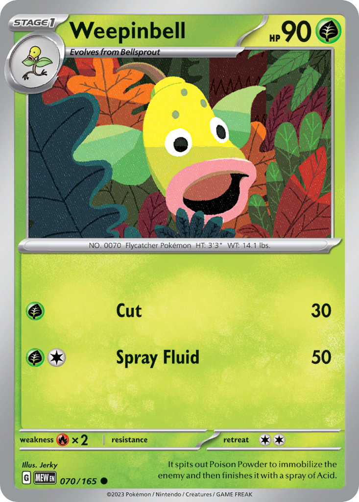 Weepinbell - 151 - #70 - Pokemon TCG card