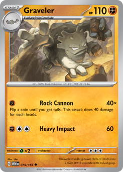 Graveler #75 Graveler - 151 - #75 - Pokemon TCG card