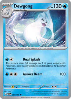 Dewgong - 151 - #87 - Pokemon TCG card