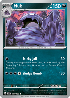 Muk - 151 - #89 - Pokemon TCG card