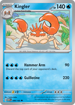 Kingler #99 Kingler - 151 - #99 - Pokemon TCG card
