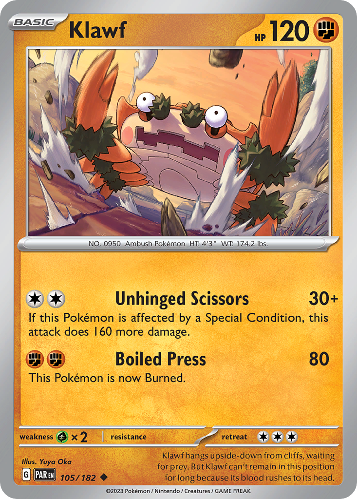 Klawf - Paradox Rift - #105 - Pokemon TCG card