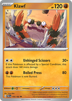 Klawf #105 Klawf - Paradox Rift - #105 - Pokemon TCG card