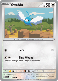 Swablu #152 Swablu - Paradox Rift - #152 - Pokemon TCG card
