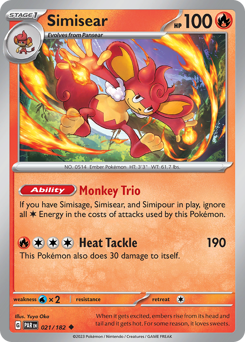Simisear #21 Simisear - Paradox Rift - #21 - Pokemon TCG card