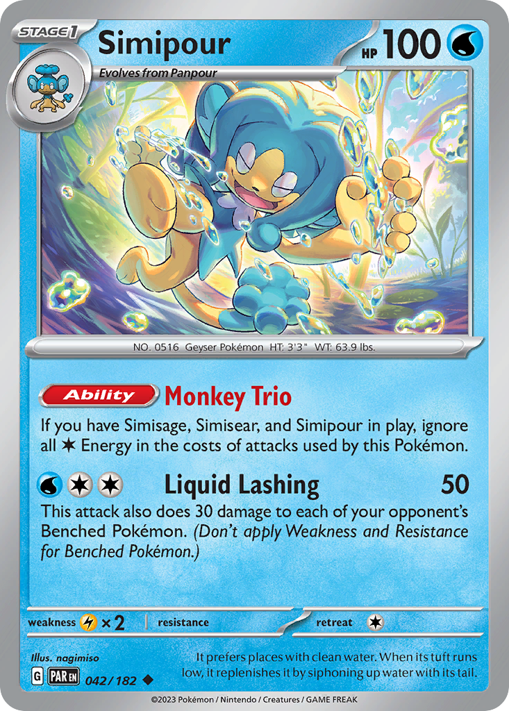 Simipour - Paradox Rift - #42 - Pokemon TCG card