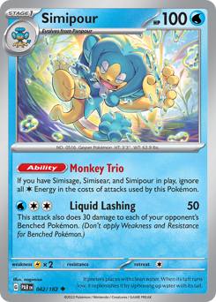 Simipour #42 Simipour - Paradox Rift - #42 - Pokemon TCG card