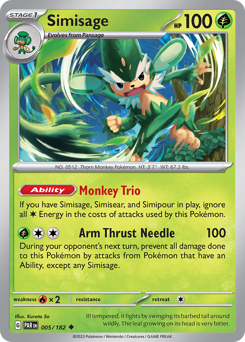 Simisage #5 Simisage - Paradox Rift - #5 - Pokemon TCG card