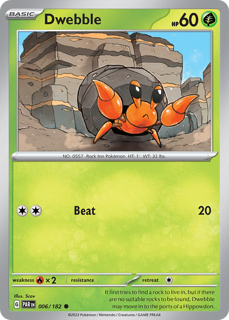 Dwebble - Paradox Rift - #6 - Pokemon TCG card
