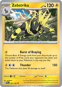 Zebstrika #63 Zebstrika - Paradox Rift - #63 - Pokemon TCG card