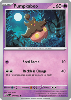 Pumpkaboo #77 Pumpkaboo - Paradox Rift - #77 - Pokemon TCG card