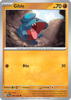 Gible #94 Gible - Paradox Rift - #94 - Pokemon TCG card