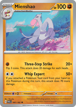 Mienshao #97 Mienshao - Paradox Rift - #97 - Pokemon TCG card