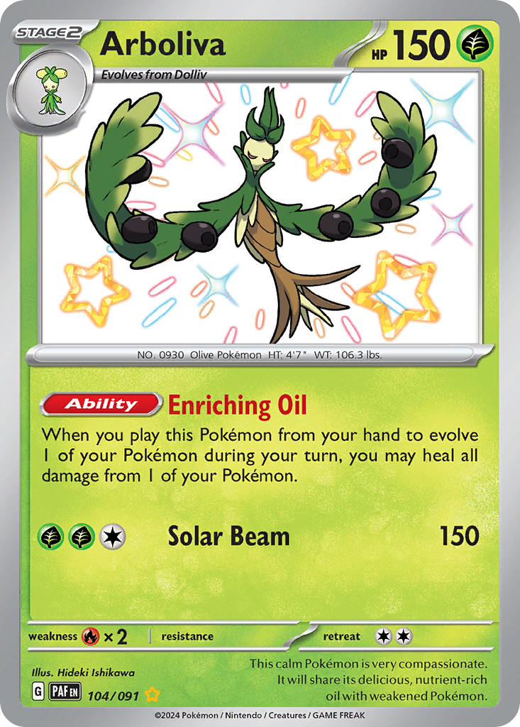Arboliva - Paldean Fates - #104 - Pokemon TCG card