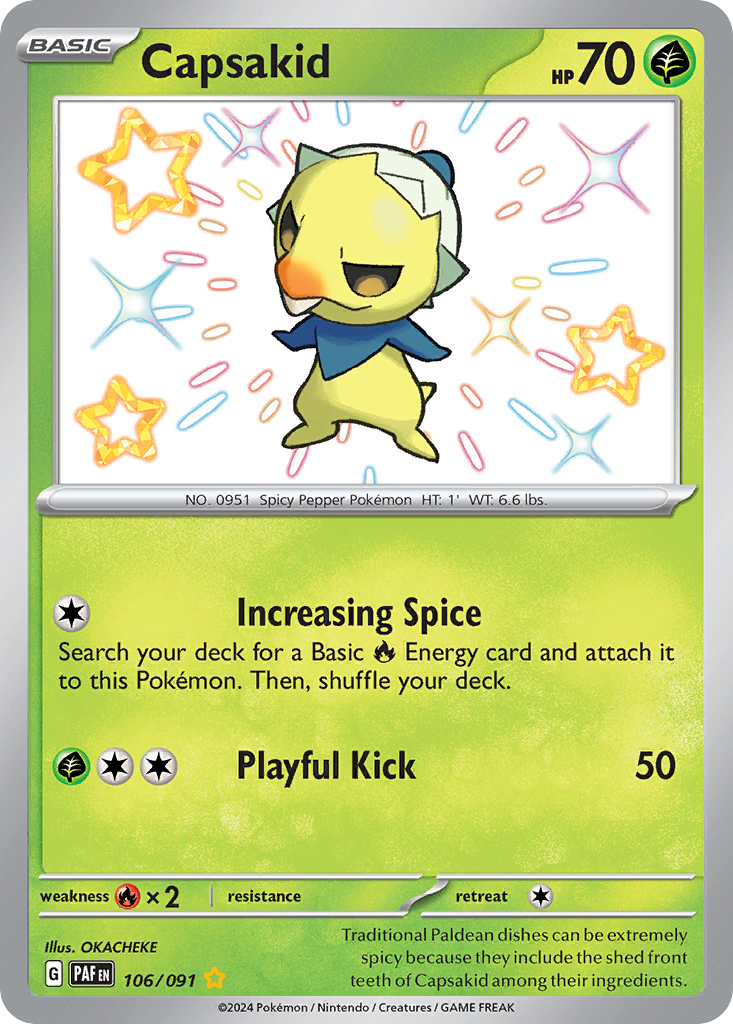 Capsakid - Paldean Fates - #106 - Pokemon TCG card