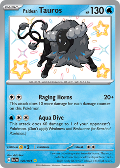 Paldean Tauros - Paldean Fates - #120 - Pokemon TCG card