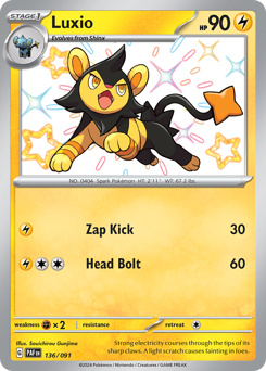Luxio #136 Luxio - Paldean Fates - #136 - Pokemon TCG card