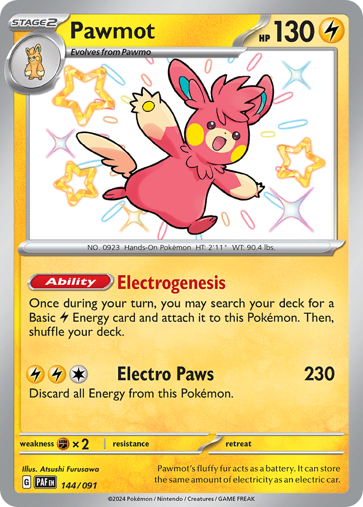 Pawmot - Paldean Fates - #144 - Pokemon TCG card