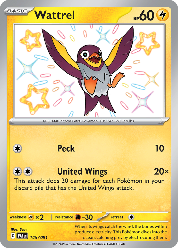 Wattrel - Paldean Fates - #145 - Pokemon TCG card