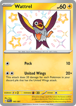 Wattrel #145 Wattrel - Paldean Fates - #145 - Pokemon TCG card