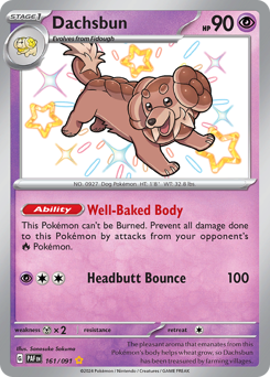 Dachsbun #161 Dachsbun - Paldean Fates - #161 - Pokemon TCG card