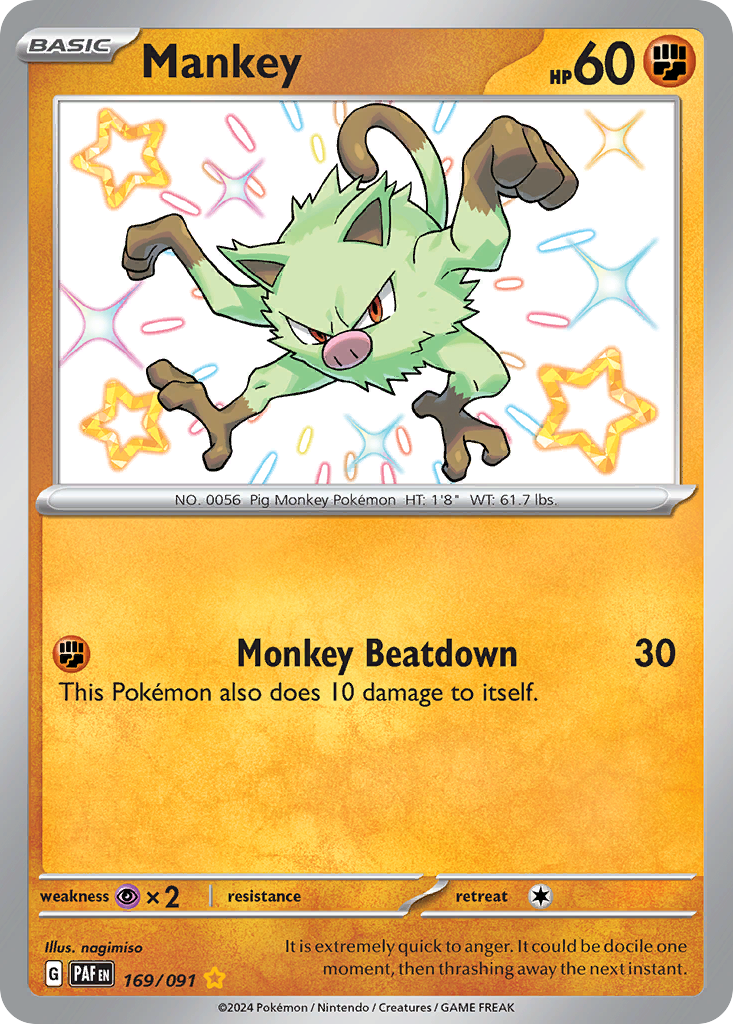 Mankey - Paldean Fates - #169 - Pokemon TCG card