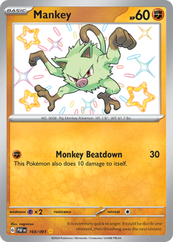 Mankey #169 Mankey - Paldean Fates - #169 - Pokemon TCG card
