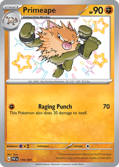 Primeape - Paldean Fates - #170 - Pokemon TCG card