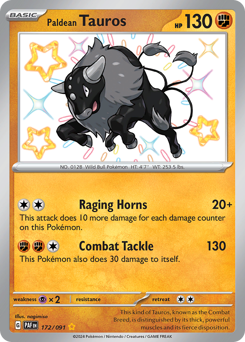 Paldean Tauros - Paldean Fates - #172 - Pokemon TCG card