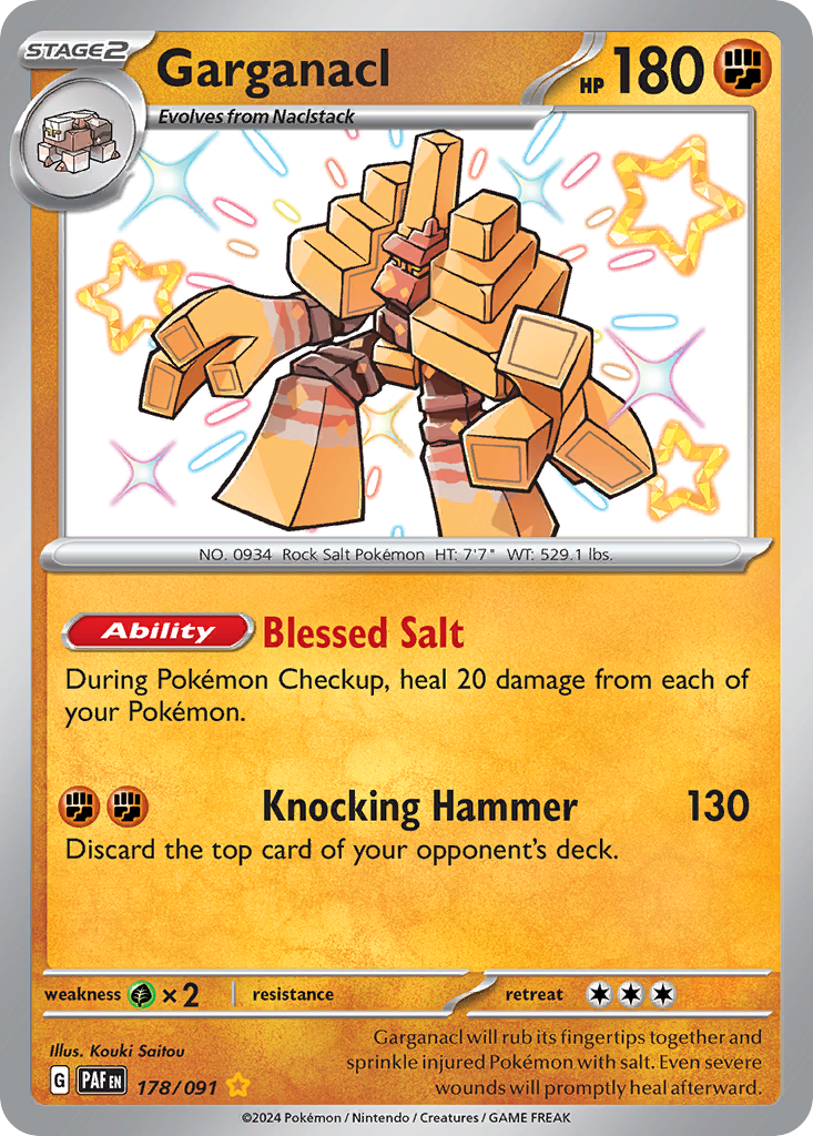 Garganacl - Paldean Fates - #178 - Pokemon TCG card