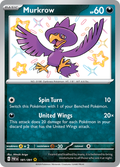 Murkrow #181 Murkrow - Paldean Fates - #181 - Pokemon TCG card
