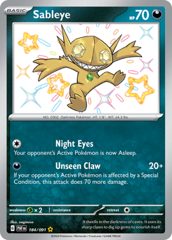 Sableye #184 Sableye - Paldean Fates - #184 - Pokemon TCG card