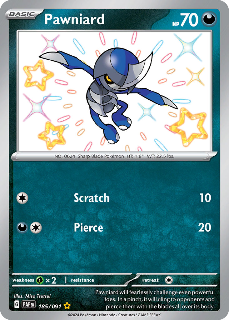 Pawniard - Paldean Fates - #185 - Pokemon TCG card