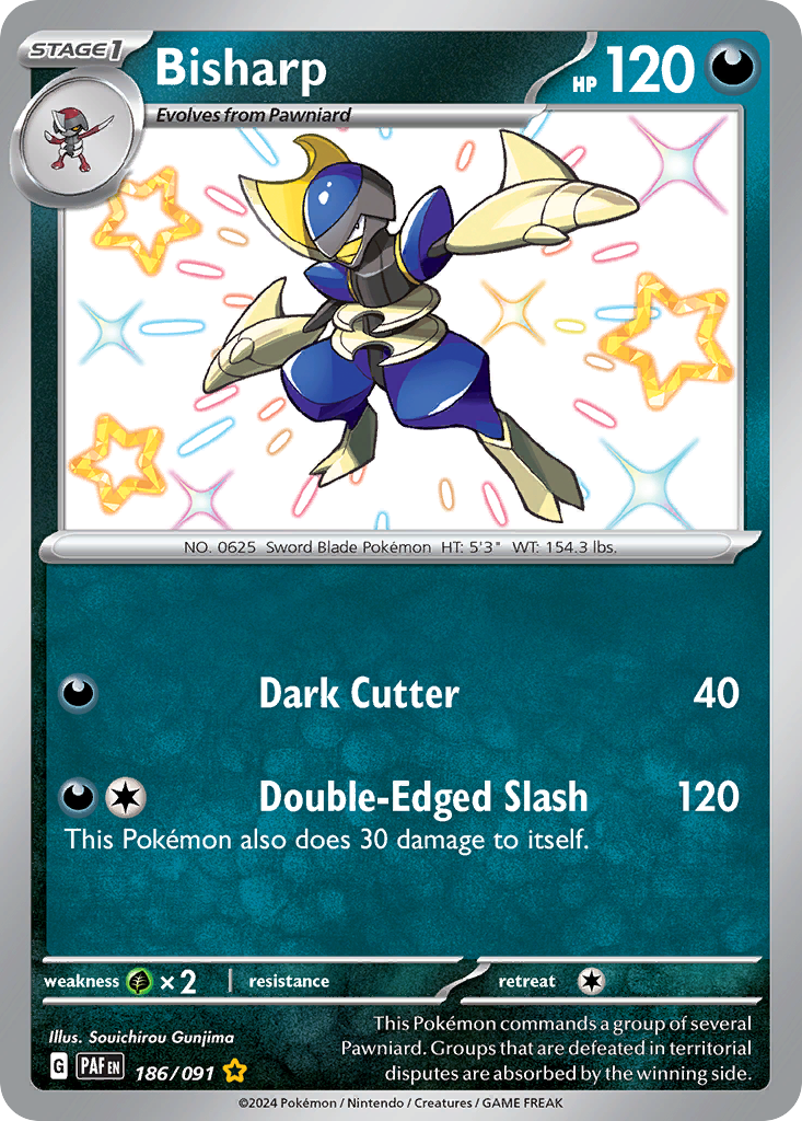 Bisharp - Paldean Fates - #186 - Pokemon TCG card